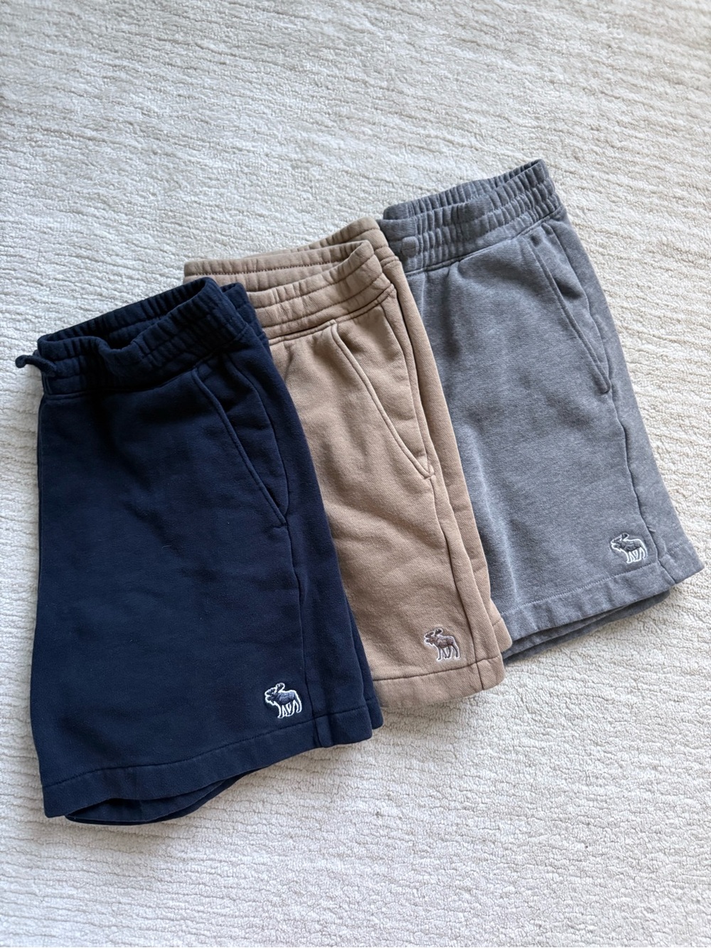 abercrombie kids Navy, Tan & Gray Pull-On Shorts Trio